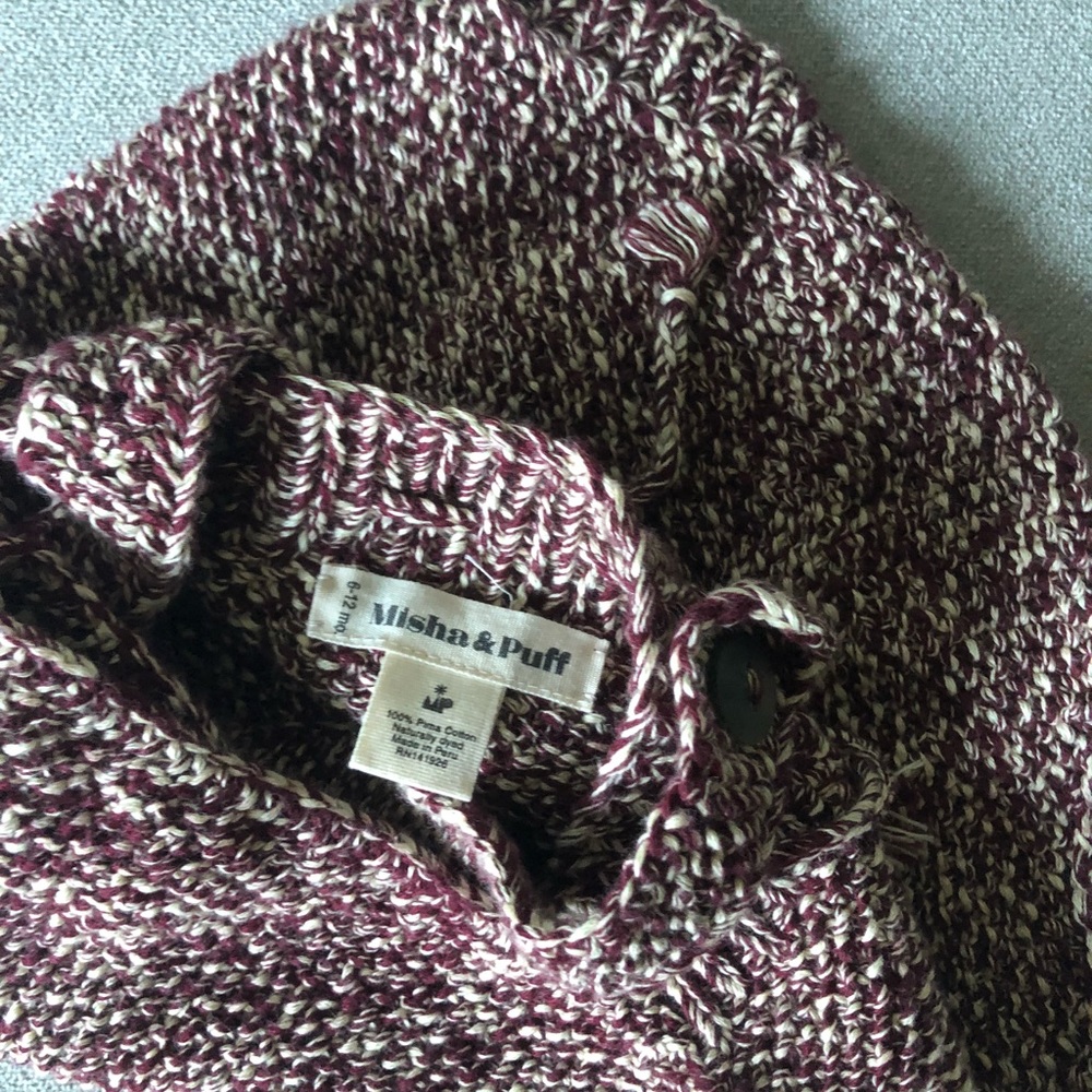 Misha and Puff knit romper 6-12mo in burgundy